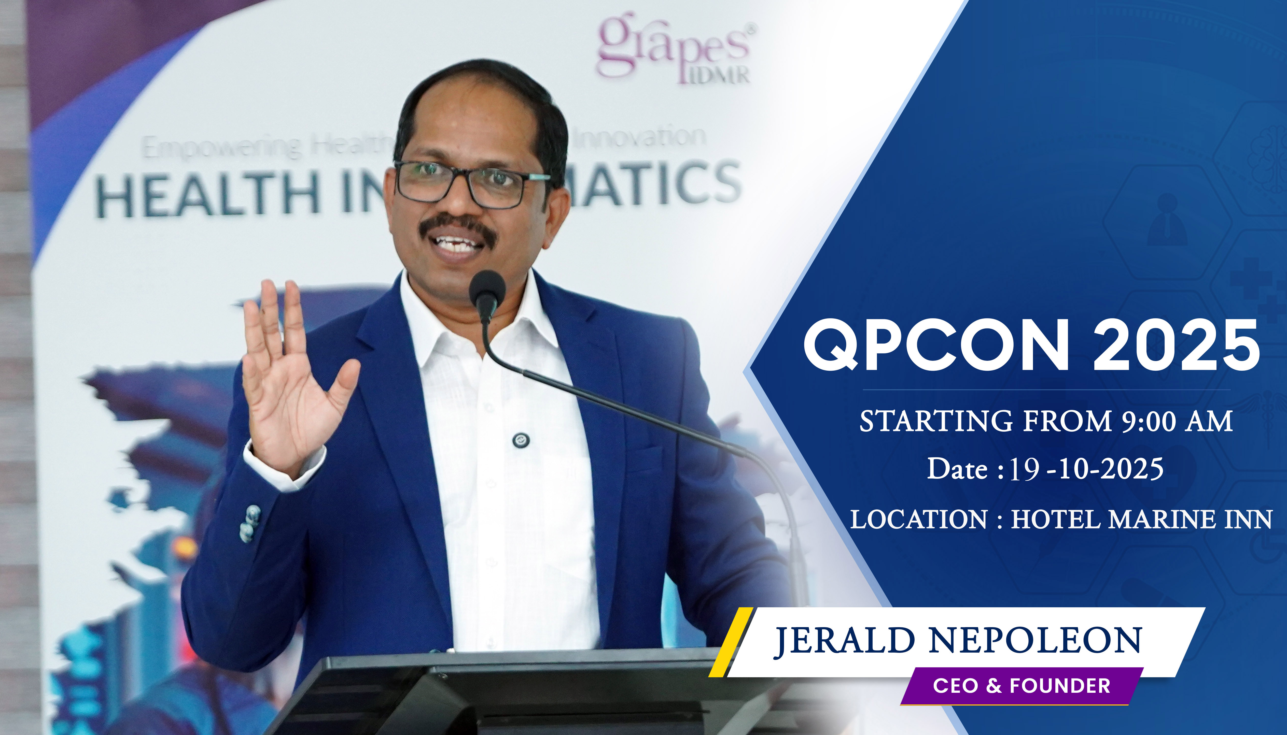 QPCON 2025 – The Influence of Artificial Intelligence and Robotics in Health Informatics, highlighting AI innovations, robotic healthcare advancements, and 2025 healthcare technology trends
